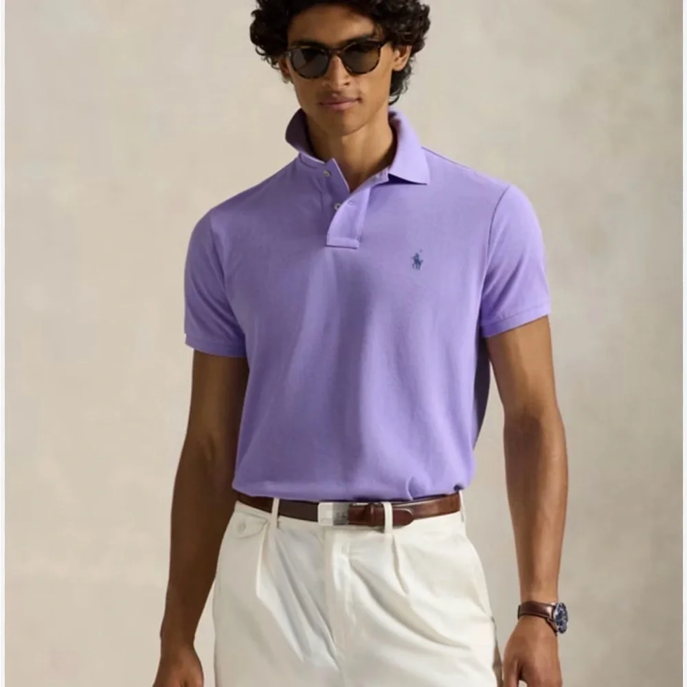 Polo Ralph Lauren Mens Size L Classic Fit Purple Short Sleeve Polo Pony Shirt